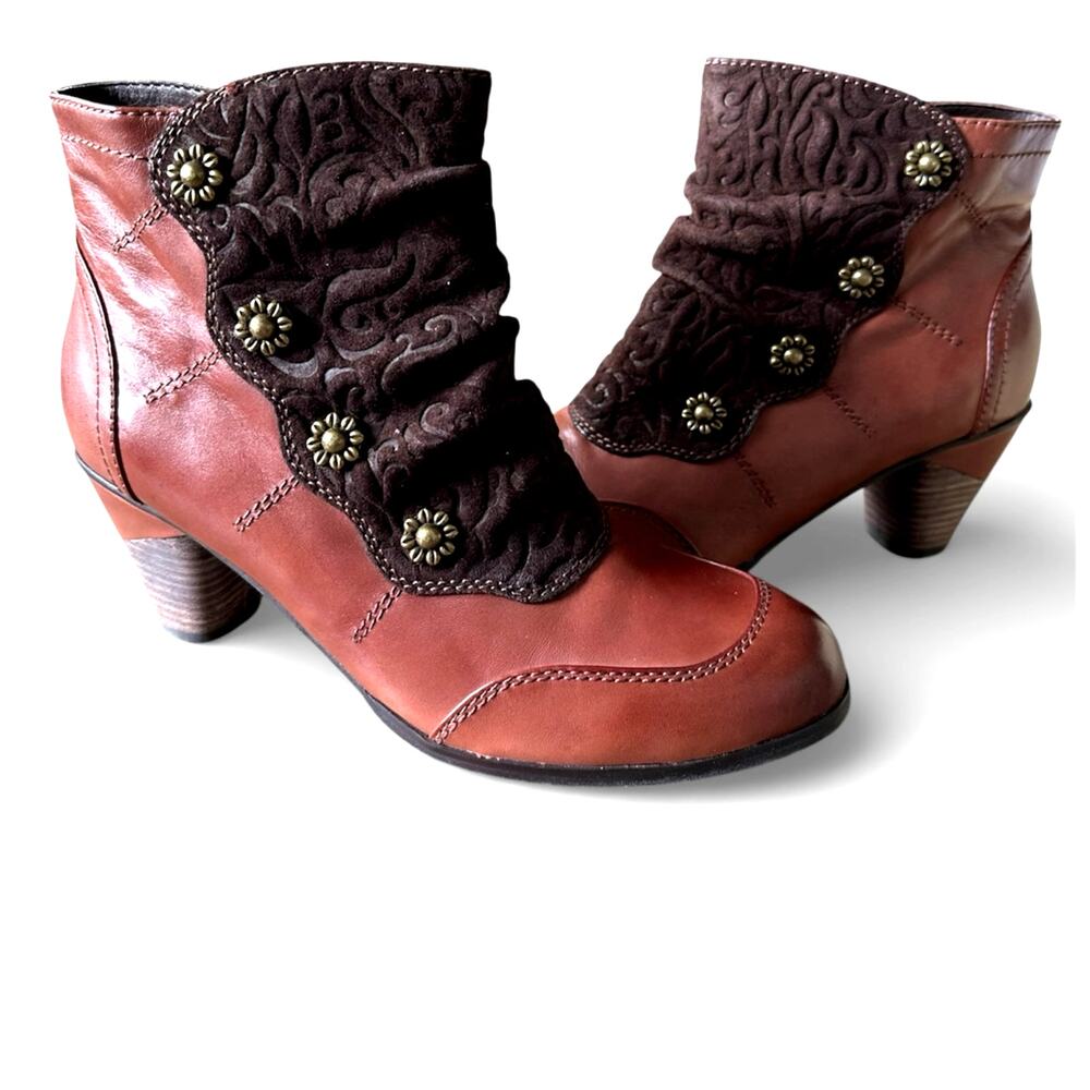 Spring Step L'Artiste Belgard Women's Brown Ankle Boots - Size 37 with box